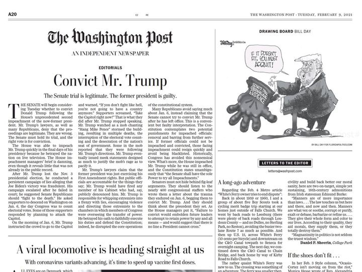 Bill Day Cartoon Published in Washington Post