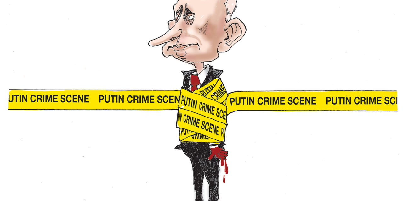 Putin Crime Scene, A Cartoon by Award-Winning Bill Day