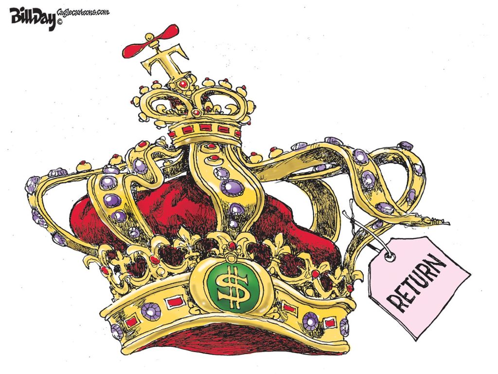 Damaged Christmas Return, A Cartoon by Award-Winning Bill Day