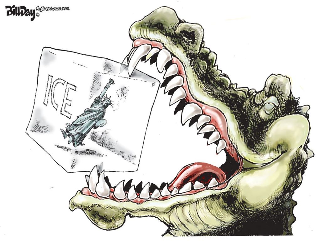 ICED In Alligator Alcatraz, A Cartoon by Award-Winning Bill Day