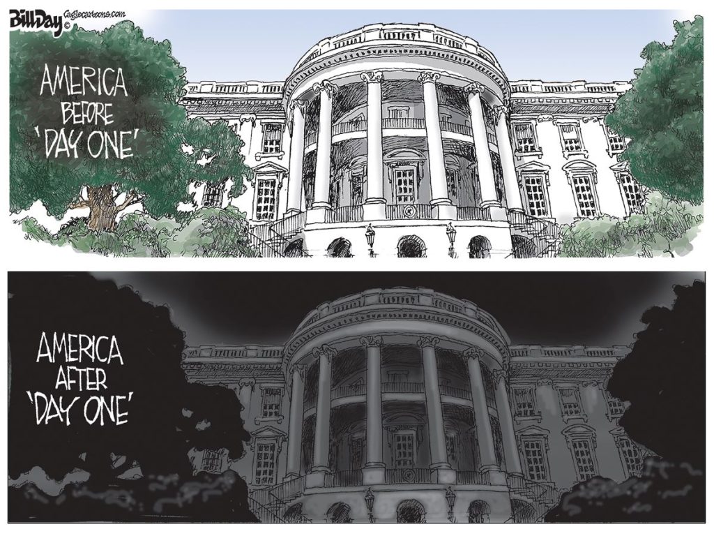 America Before and After, A Cartoon by Award-Winning Bill Day