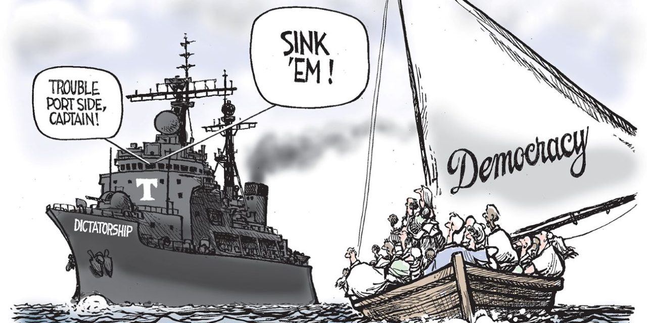 Sinking Democracy, A Cartoon by Award-Winning Bill Day