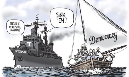 Sinking Democracy, A Cartoon by Award-Winning Bill Day