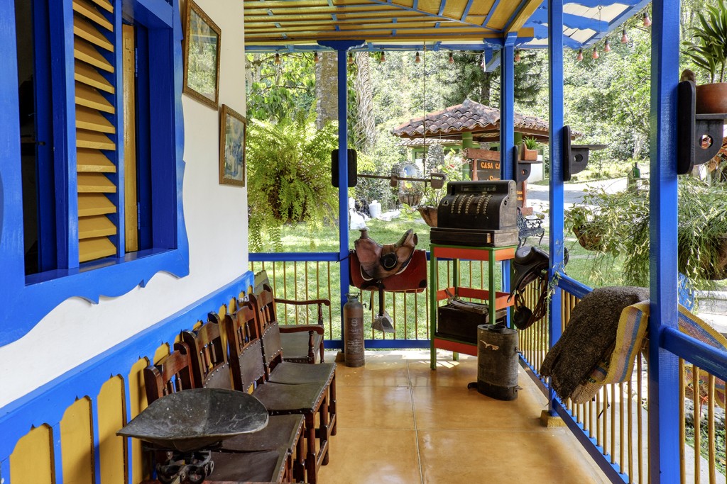 A traditional farmhouse inside Parque del Cafe, in Armenia, Colombia.