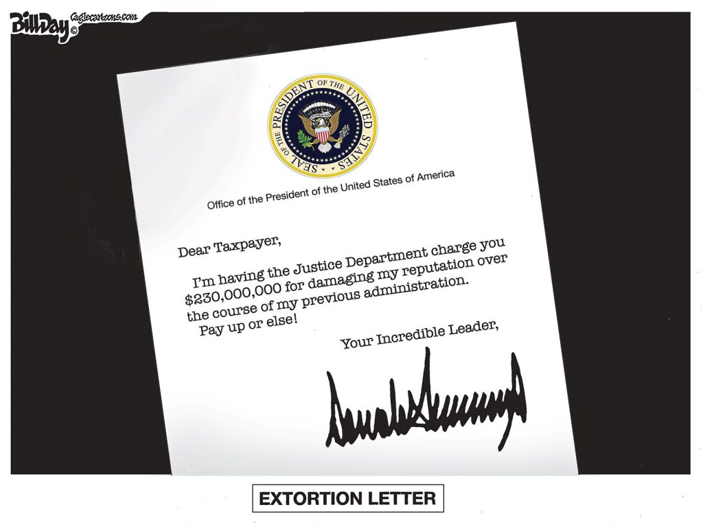 Extortion Letter, A Cartoon by Award-Winning Bill Day