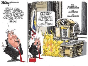 Torched Constitution, A Cartoon by Award-Winning Bill Day