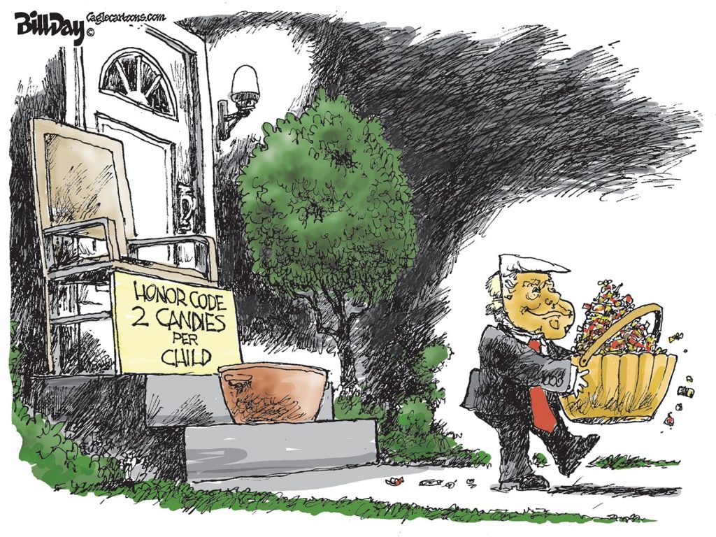 Halloween Candy Honor Code, A Cartoon by Award-Winning Bill Day
