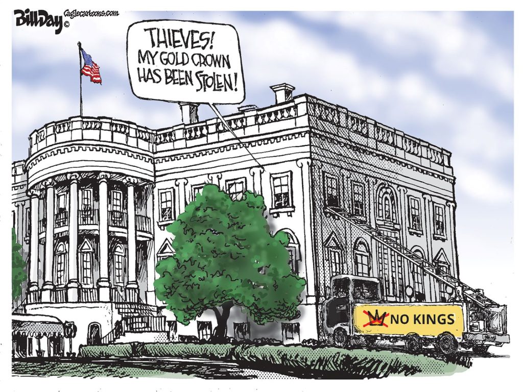 No Kings Gold Crown, A Cartoon by Award-Winning Bill Day