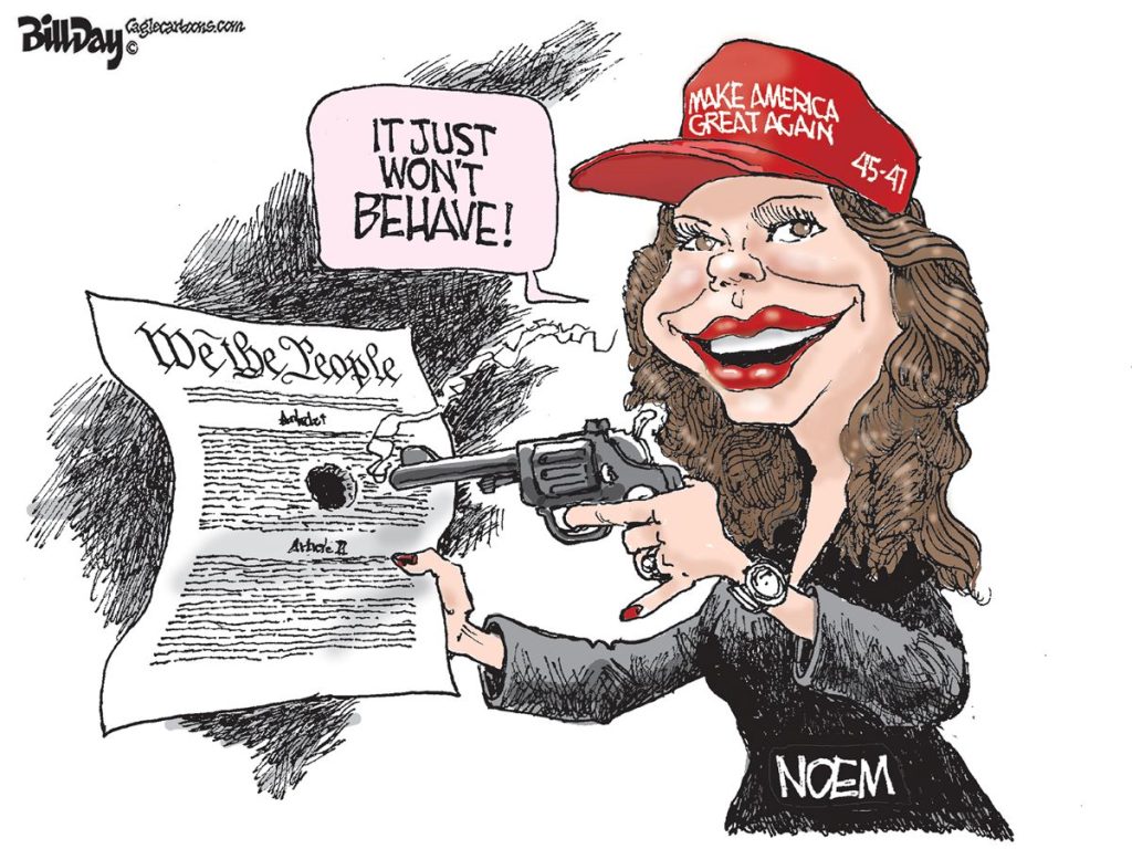 Kristi Noem, A Cartoon by Award-Winning Bill Day
