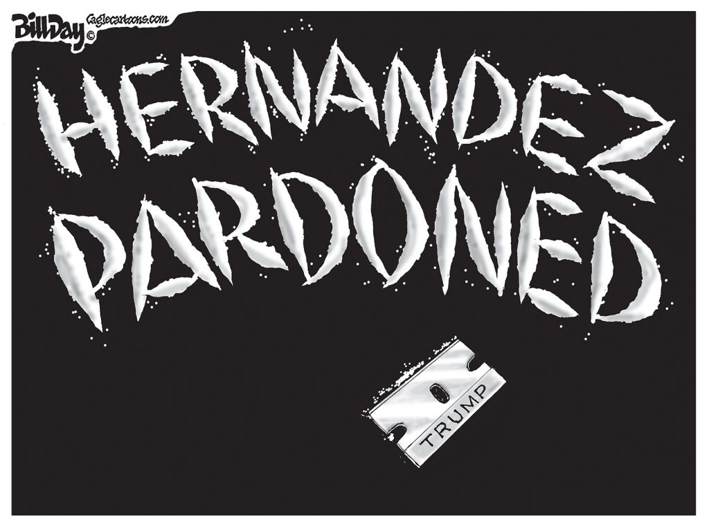 Trump Pardons Drug Trafficker, A Cartoon by Award-Winning Bill Day