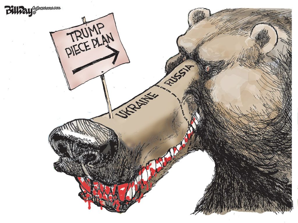 Trump Piece Plan, A Cartoon by Award-Winning Bill Day