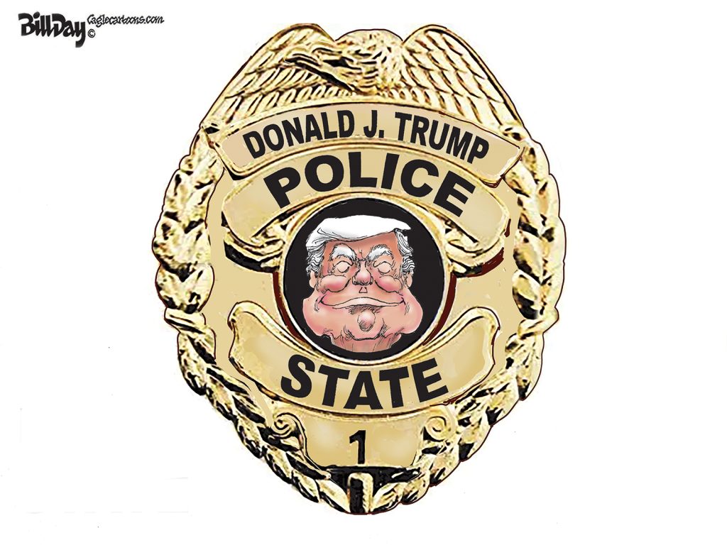 Police State Badge, A Cartoon by Award-Winning Bill Day