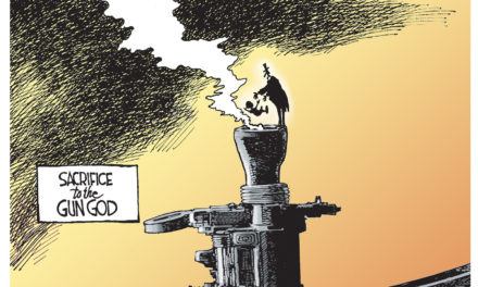 Sacrifice to the Gun God, A Cartoon by Award-Winning Bill Day