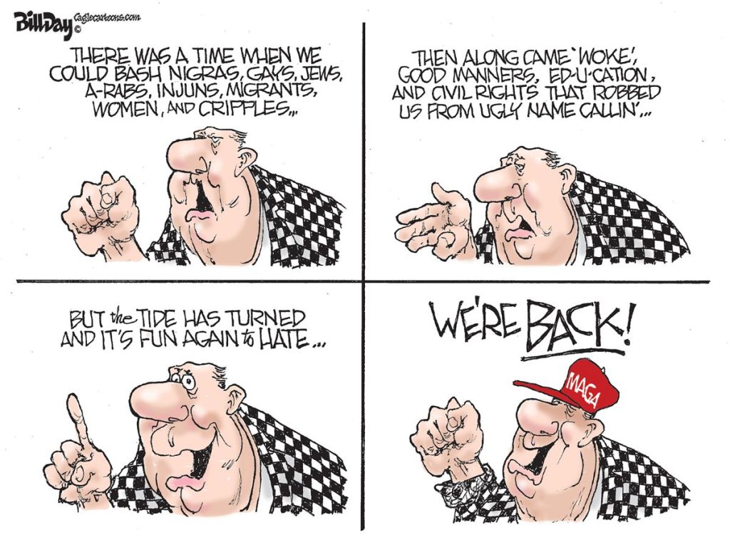 Hate Is Back, A Cartoon by Award-Winning Bill Day